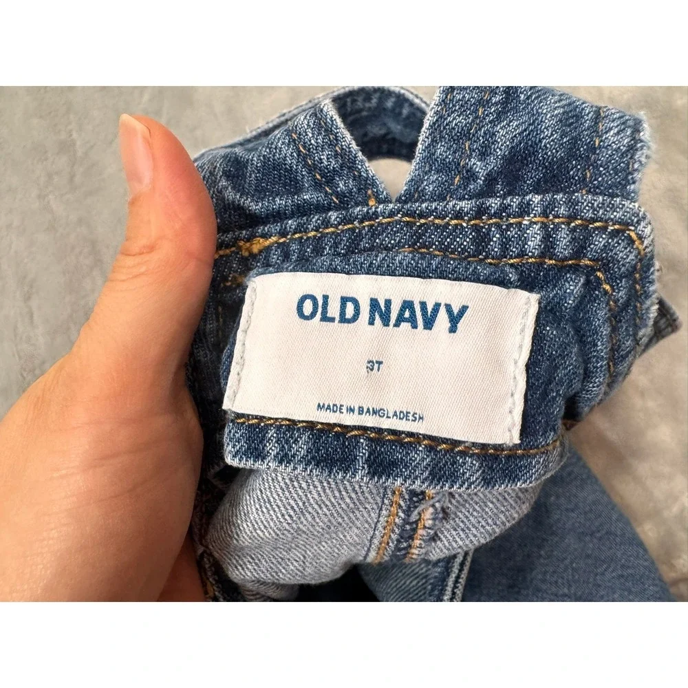 Old Navy Kids Blue Denim Overall Pinafore Dress Medium Wash Size 3T Sleeveless